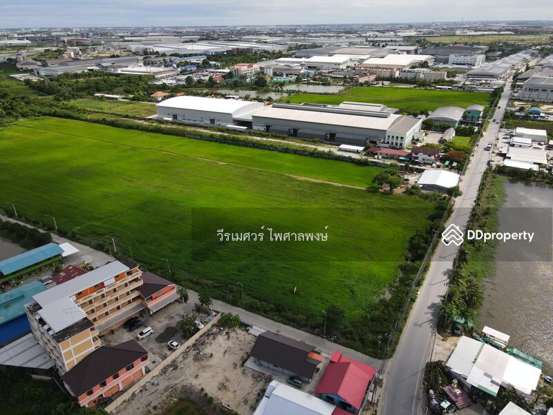 ขายถูก ที่ดินเส้นบางนา-ตราด ต.บางเสาธง จ.สมุทรปราการ (ผังสีม่วง : Zone อุตสาหกรรม) 35 ไร่ 