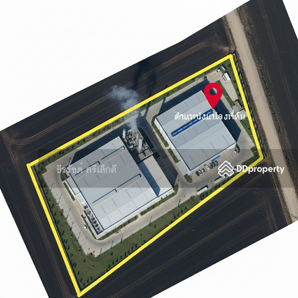 ภาพจำลอง ถ้ามีการสร้างโรงงานบน ที่ดินตามขนาดจริง