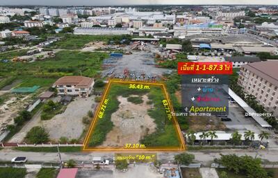 ขาย - ขาย ที่ดิน ถนนบางนา-ตราด ข้าง ม.หัวเฉียวเฉลิมพระเกียรติ เนื้อที่ 1-187 ไร่, สมุทรปราการ