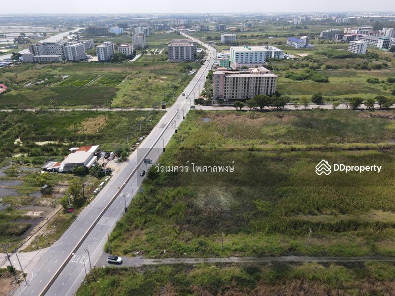 ขายที่ดิน หน้า ม.ABAC บางนา – ถนนบางนา-ตราด กม.26 (เหมาะสร้างบ้านจัดสรร + Condo) 5-0-87 ไร่ 