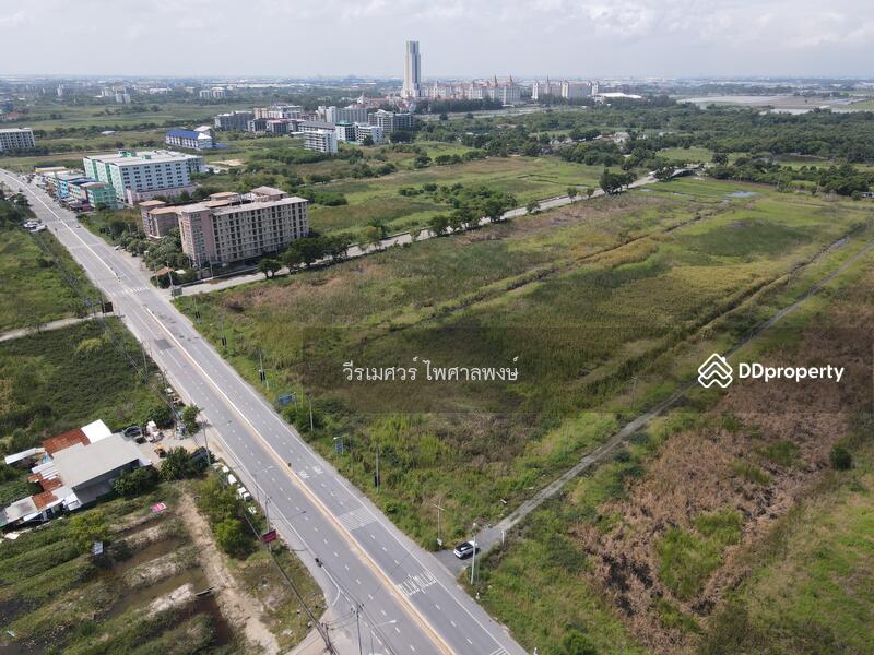 ขายที่ดิน หน้า ม.ABAC บางนา – ถนนบางนา-ตราด กม.26 (เหมาะสร้างบ้านจัดสรร + Condo) 5-0-87 ไร่ 