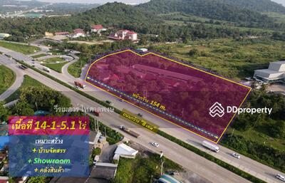 ขาย - ขาย ที่ดิน ศรีราชา ถนน 331 จ.ชลบุรี (ใกล้ นิคมอุตสาหกรรมปิ่นทอง 1 และ 2) 14 ไร่ สีม่วง, ชลบุรี