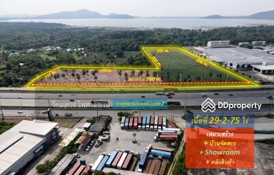 ขาย - ขายที่ดิน ศรีราชา ทางคู่ขนานถนนหมายเลข 7 จ.ชลบุรี 29-2-75 ไร่ ใกล้ นิคมอุตสาหกรรมปิ่นทอง 1 และ 2, ชลบุรี