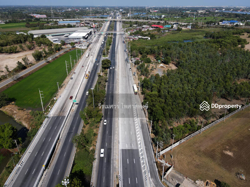ขายถูกที่สุด! ที่ดินปทุมธานี ติดถนนกาญจนาภิเษก-กว้าง 12 เลน (เหมาะทำ คลังสินค้า + ปั๊มน้ำมัน + โรงงา