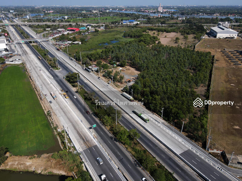 ขายถูกที่สุด! ที่ดินปทุมธานี ติดถนนกาญจนาภิเษก-กว้าง 12 เลน (เหมาะทำ คลังสินค้า + ปั๊มน้ำมัน + โรงงา